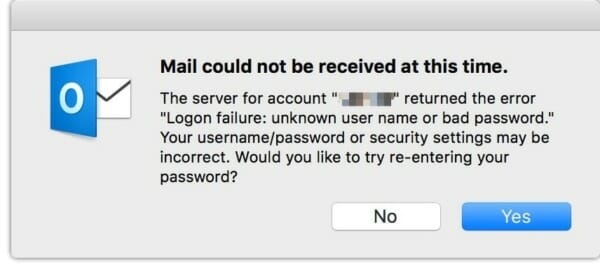 Outlook for Mac keeps asking for password of Office 365 account