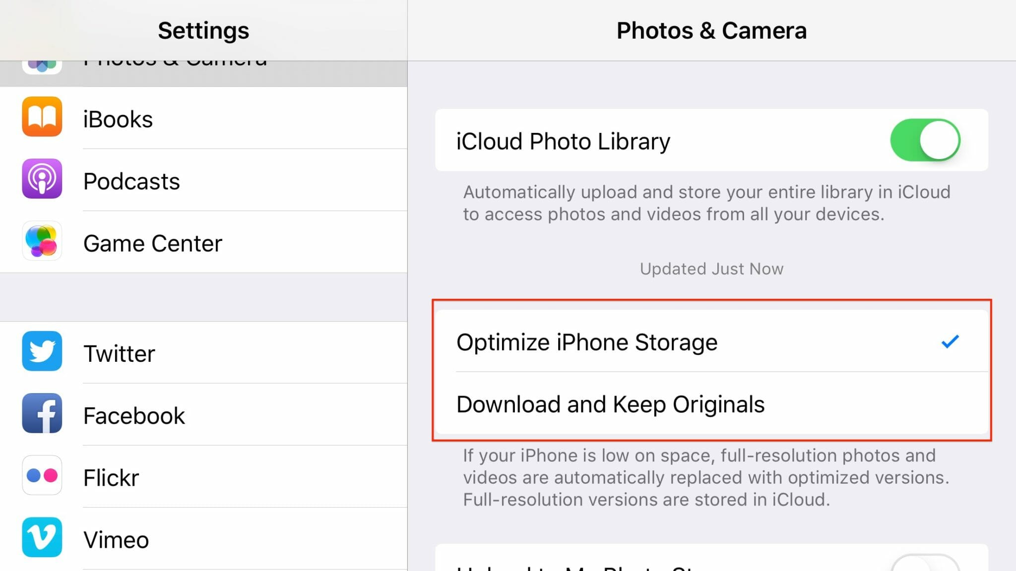 Do not delete photos from an iPhone to free up space