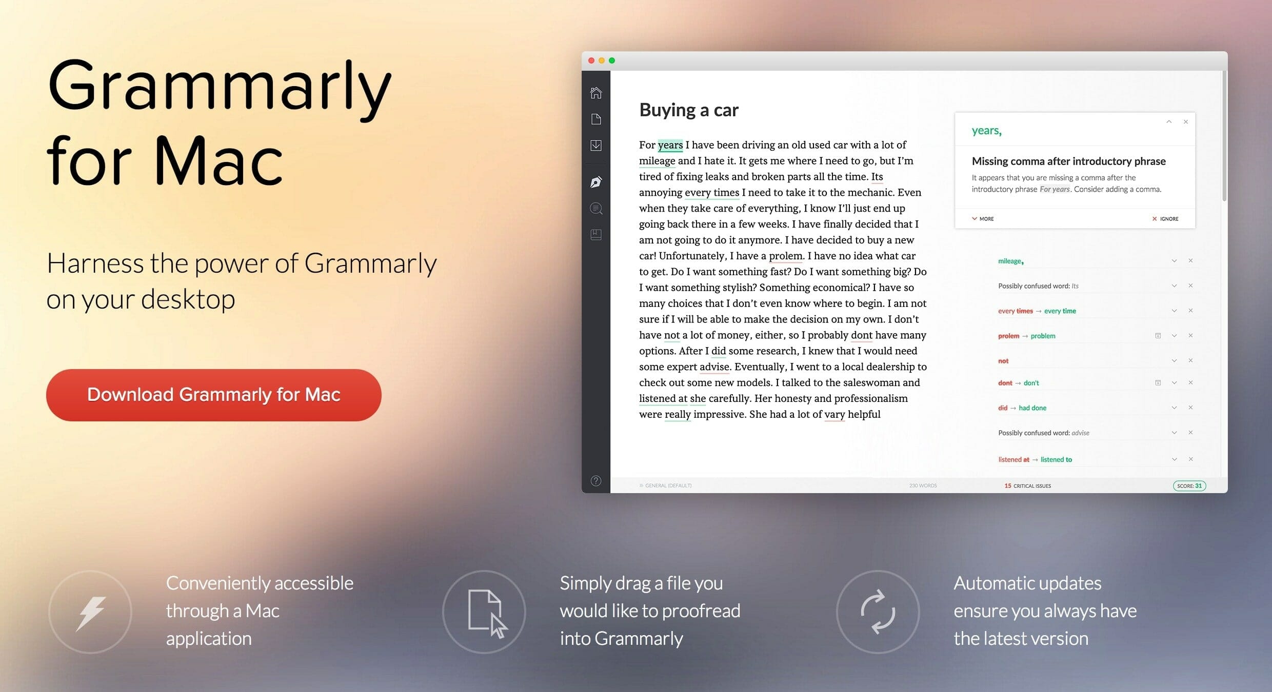 grammarly app for mac