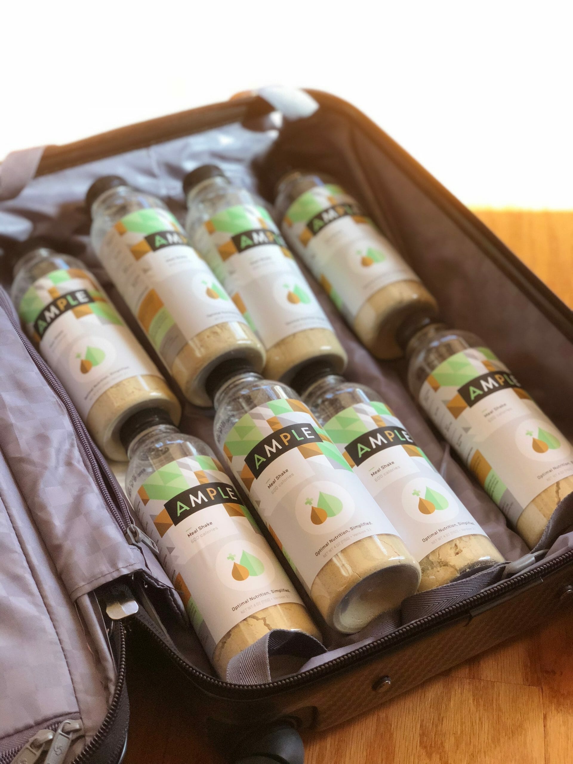Suitcase full of Ample for a trip to Europe