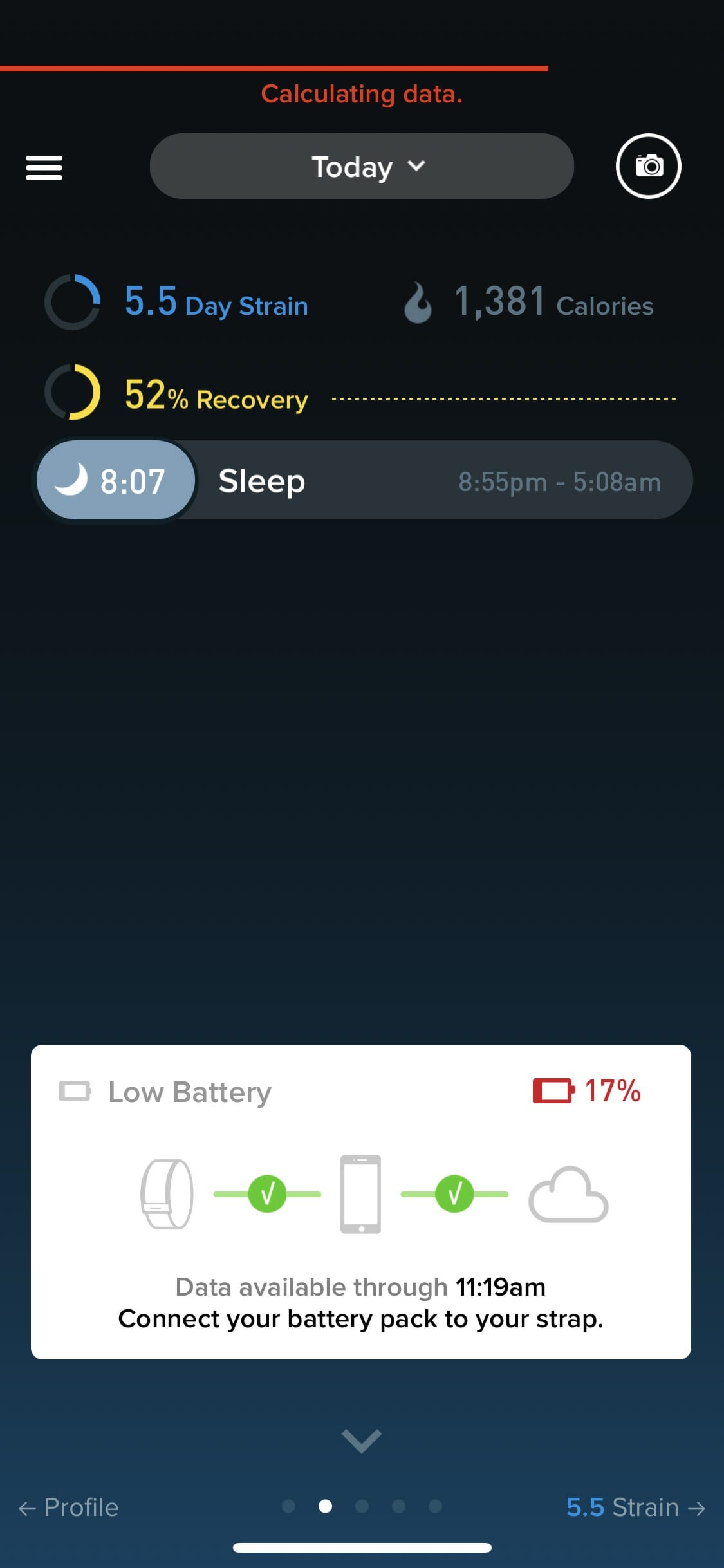 WHOOP - App - Low Battery