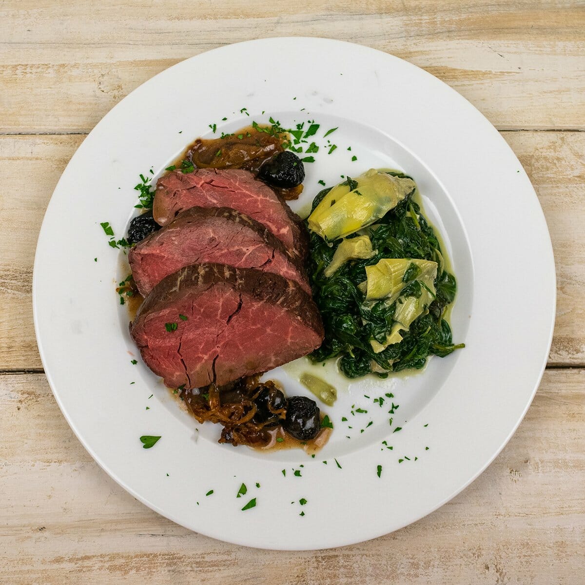 Paleo on the Go - Filet with Spinach Artichoke Casserole