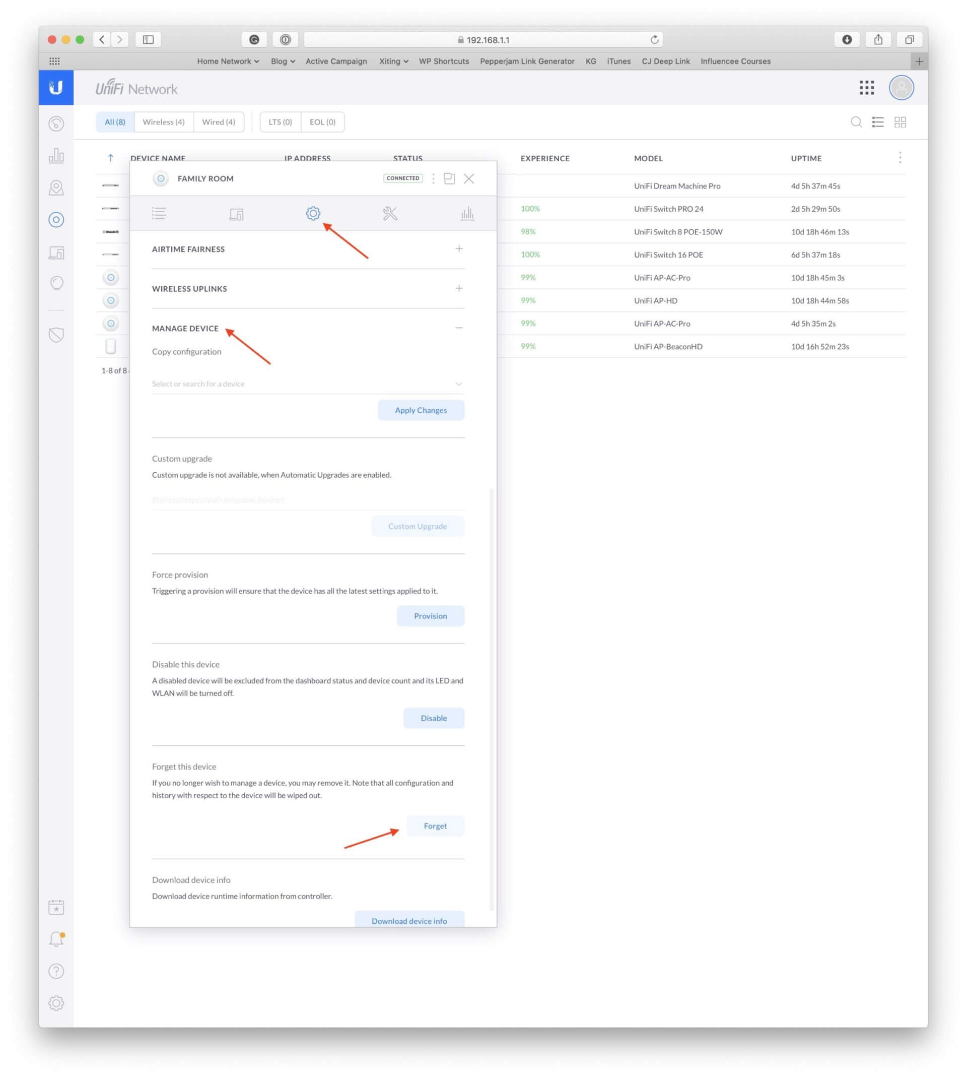 UniFi - How to forget a previously adopted device