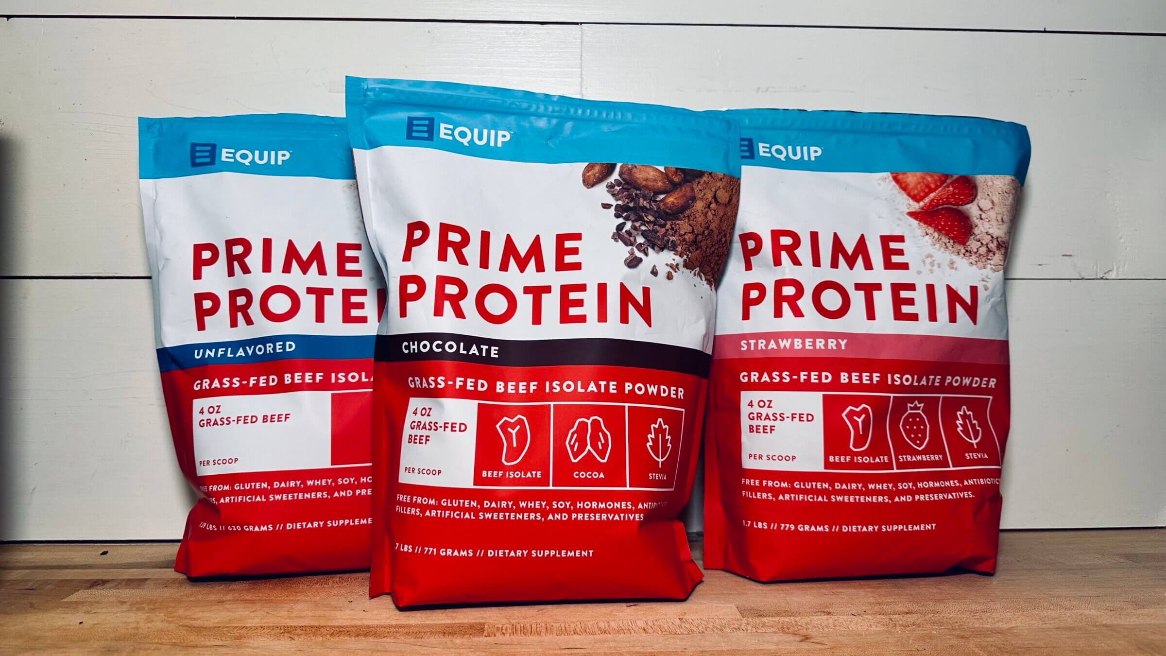 Equip Foods Prime Protein - Proteína aislada en polvo de carne de res  alimentada con pasto - Proteína en polvo sin paleo y gluten - Chocolate,  1.7